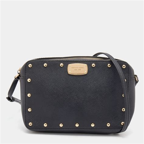 michael kors black studded crossbody